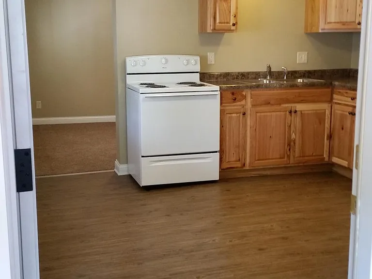 Kitchen from entry to the unit