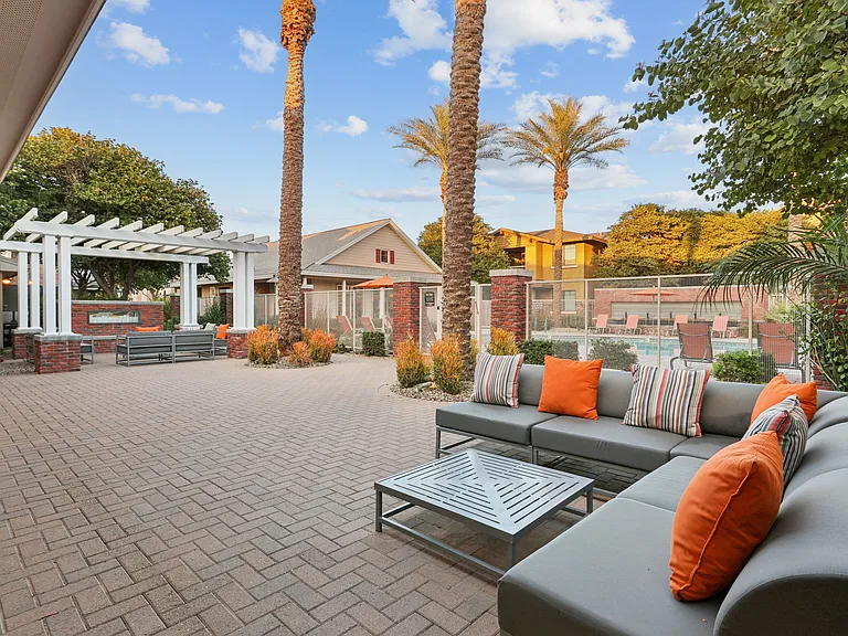 Welcome to Highland Groves at Morrison Ranch, where luxury meets comfort. Enjoy our inviting outdoor lounge area, perfect for relaxation and social gatherings. Discover your new home today and elevate your lifestyle. Schedule your visit now!