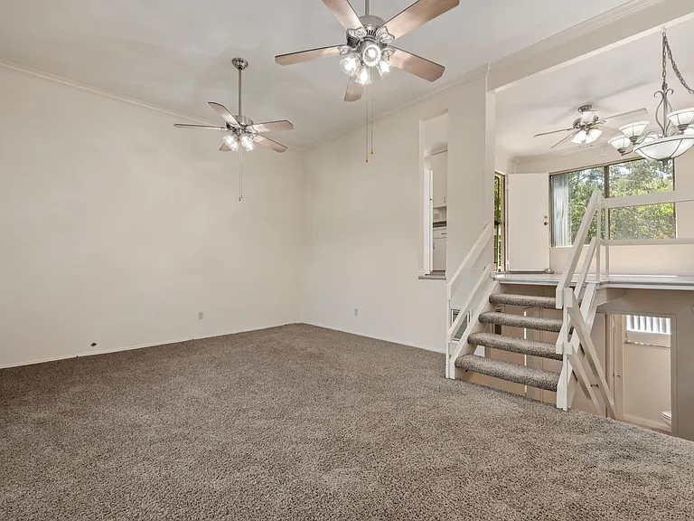 Living Room with High Ceilings on Level 3