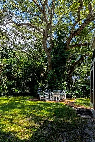 beautiful oak, grill and patio