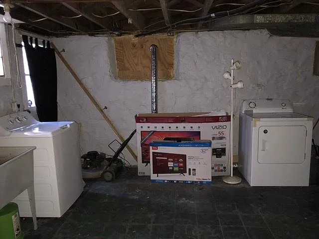 Laundry in the basement