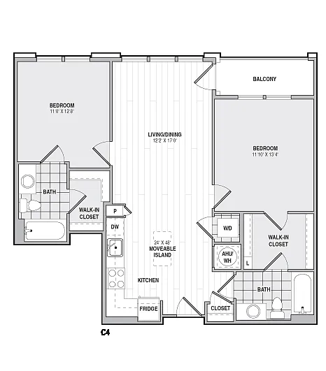 Floor plan 2Bed/2Bath-C4