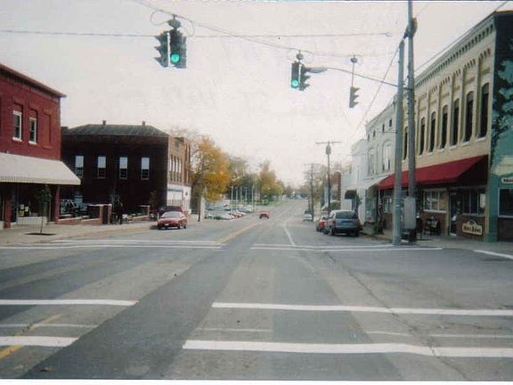 View of Downtown and the only street light in town
