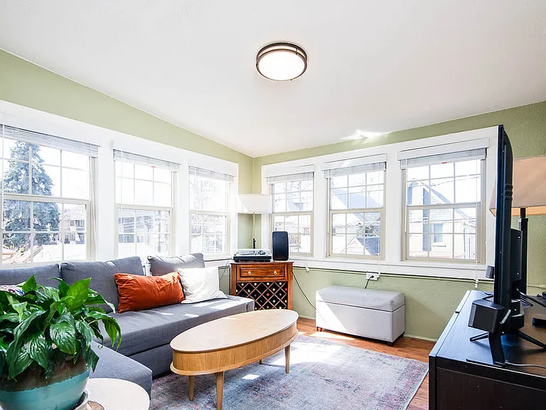 Bedroom 1 with west-facing windows
