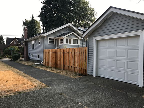 Side view with garage