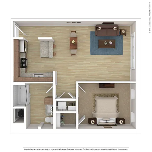 Floor plan Aria 1 Bedroom B5