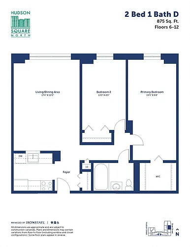 Floor plan 2 Bed 1 Bath D