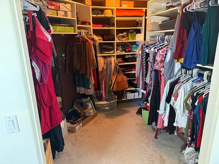 Walk-in closet in the primary bedroom