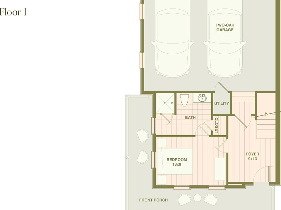 First floor includes two-car garage and a wraparound terrace First floor includes two-car garage and a wraparound terrace