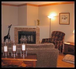 Cozy living room with fireplace