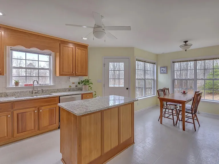 Kitchen -- note that floor has been replaced with solid oak