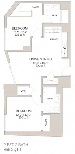 Floor plan Two Bedroom - S