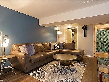 Basement Main (can fit regulation pool table) with laundry room behind the couch, facing South