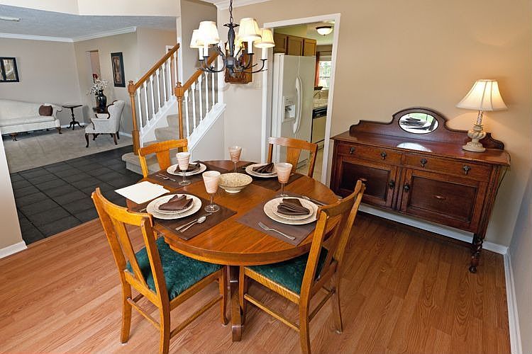 A different angle on the Formal Dining room, which also has crown molding