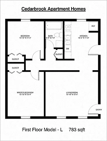 Floor plan 2 Bedroom Garden