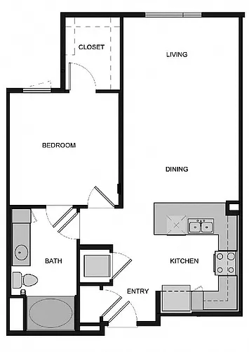 Floor plan A5 One Bedroom