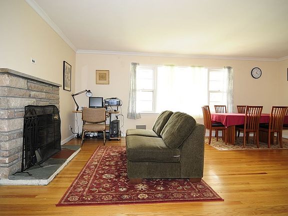 Living Room With Wood Burning Fireplace
