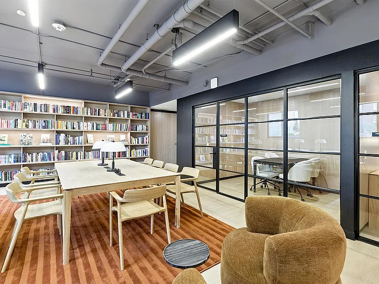 Enjoy reading or working in our communal library