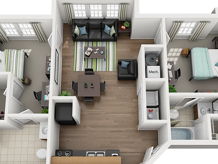 Mustang Village 2x2 Floor Plan Mustang Village 2x2 Floor Plan