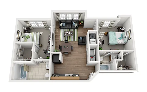 Floor plan 2 Bed / 2 Bath