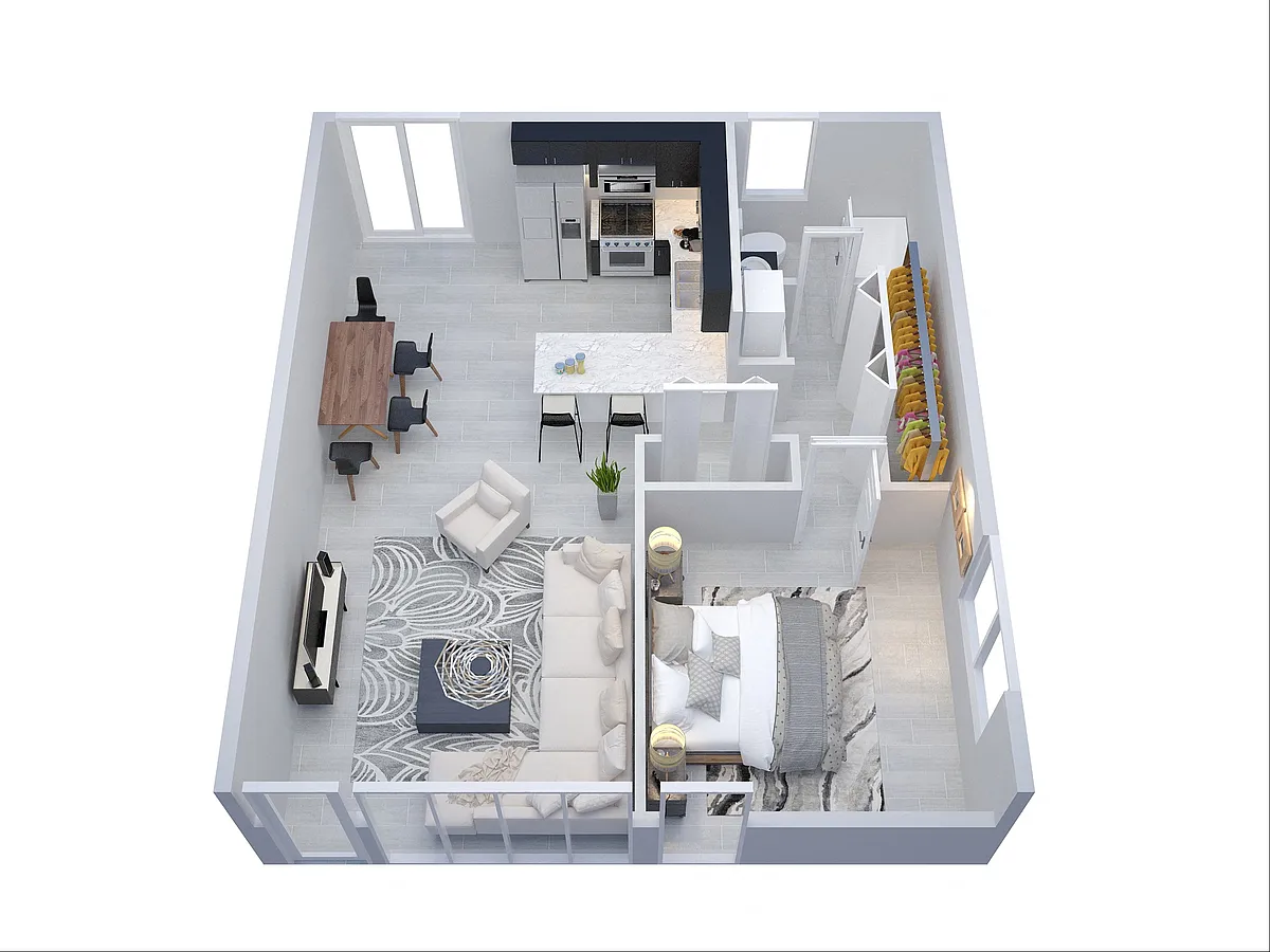 Floor plan One Bedroom One Bath