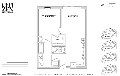 Floor plan 1 Bedroom, 1 Bathroom