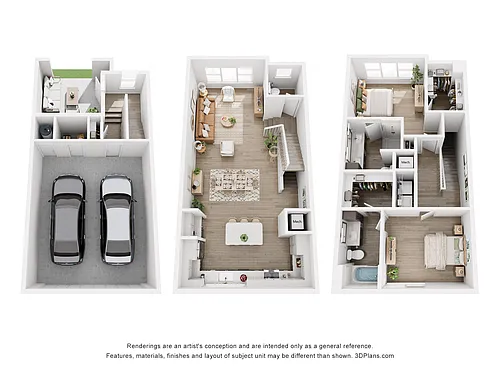 Floor plan 2 Bedroom Townhome