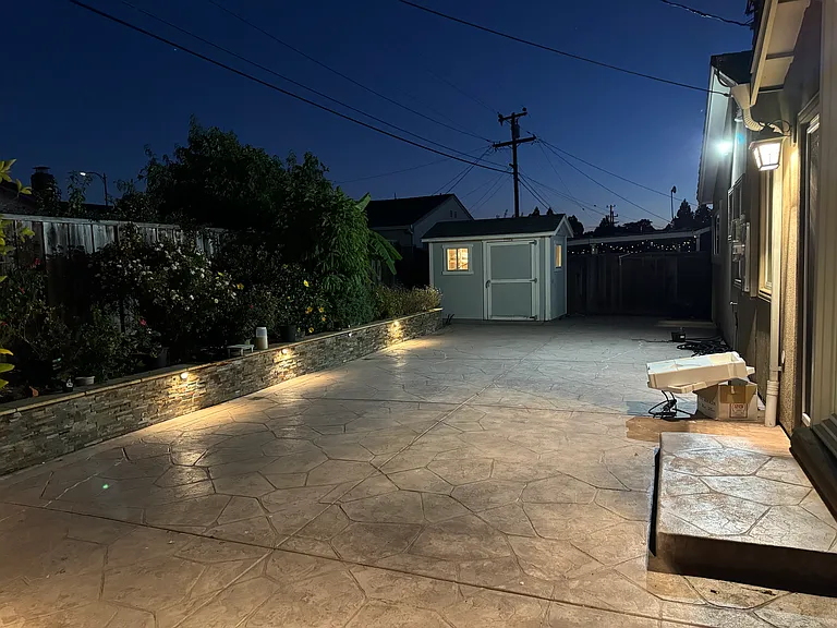Backyard with storage