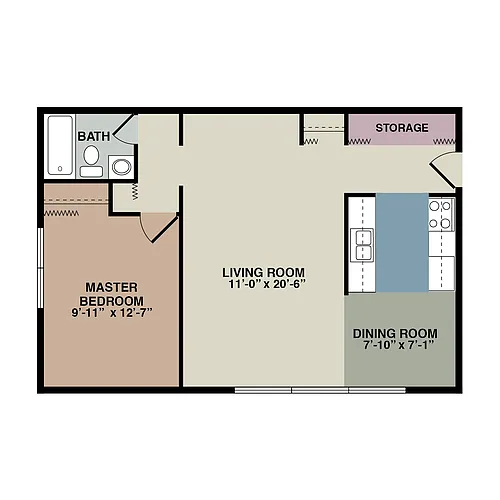 Floor plan 1 Bedroom