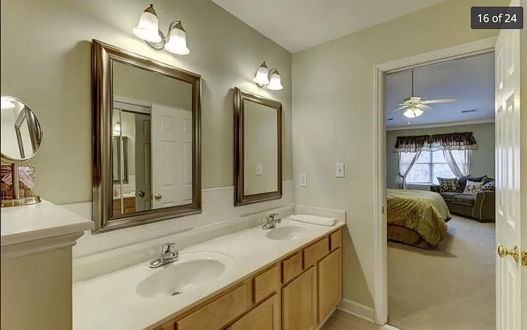 Primary bath double vanity.