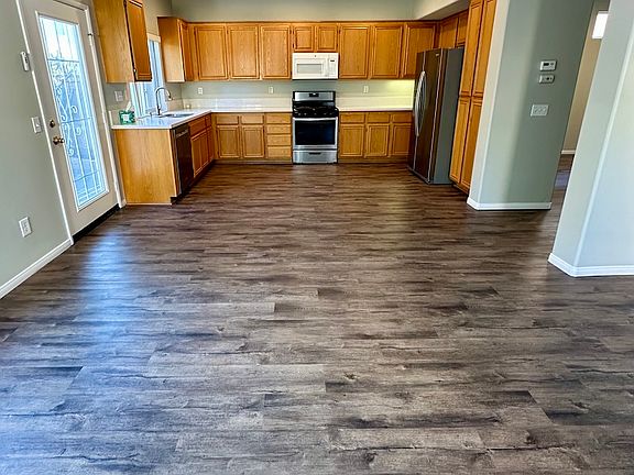 Kitchen and family room