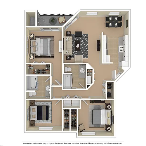 Floor plan 3 Bedroom, 2 Bathroom