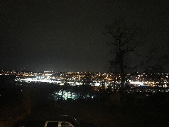 Night view from back patio