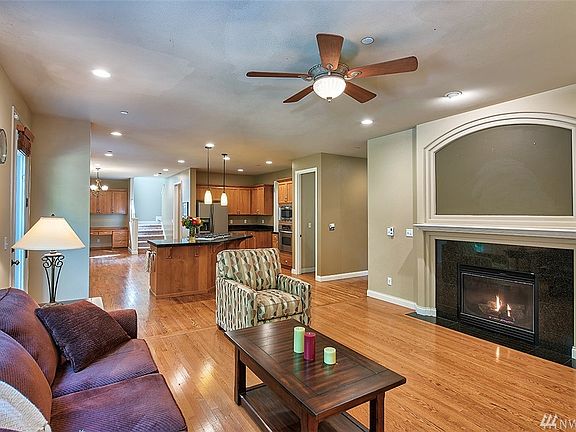 One of two gas fireplaces