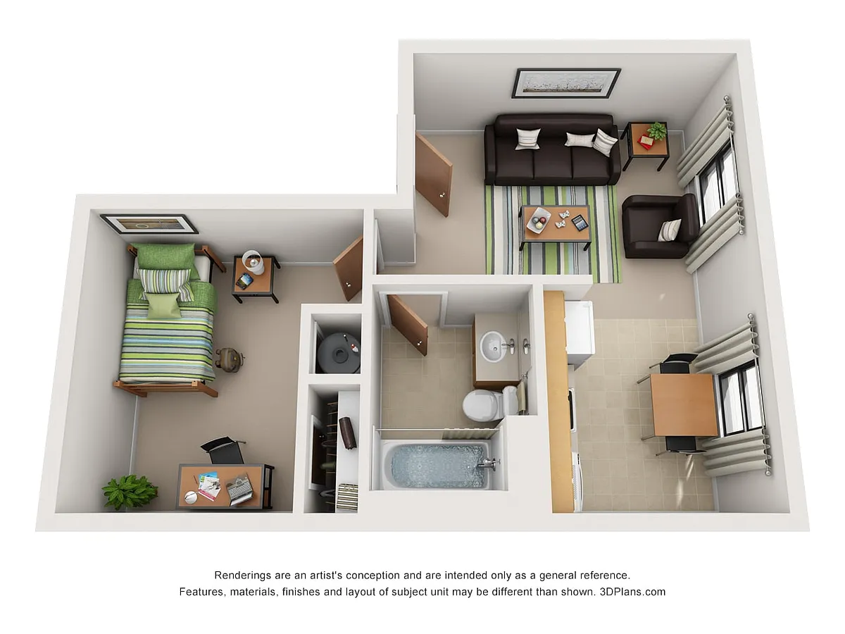 Floor plan The Independence 1x1 Regular