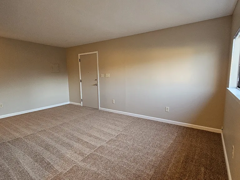 View of living room from dining area.