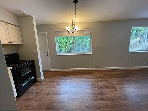 Kitchen with back door to patio