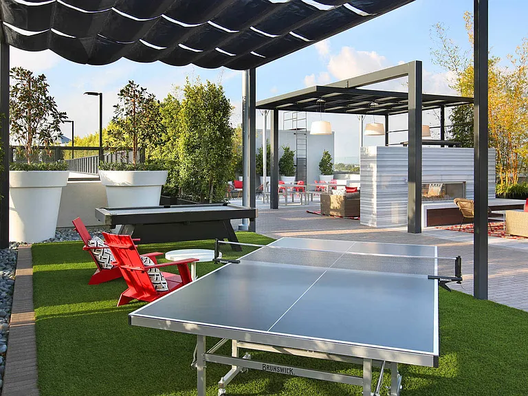 11,500-sq. ft. Rooftop Deck with Lawn, BBQ and Game Space