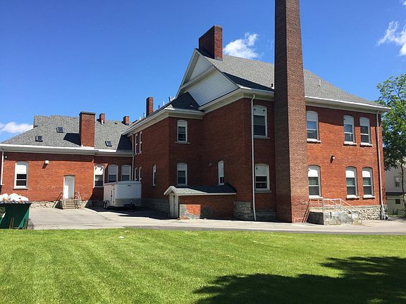 View of the back of the school house from the lawn