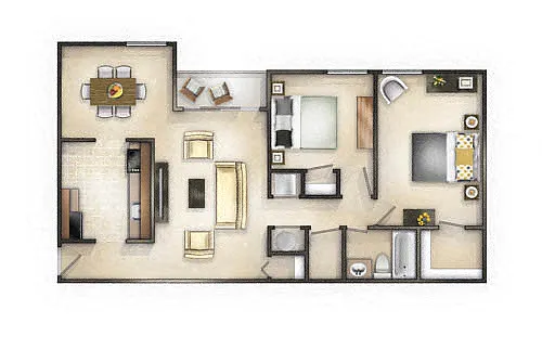 Floor plan 2 Bedroom Large