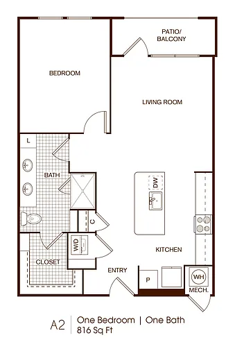 Floor plan 1 bedroom 1 bath
