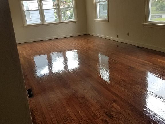 Living room refinished oak floors