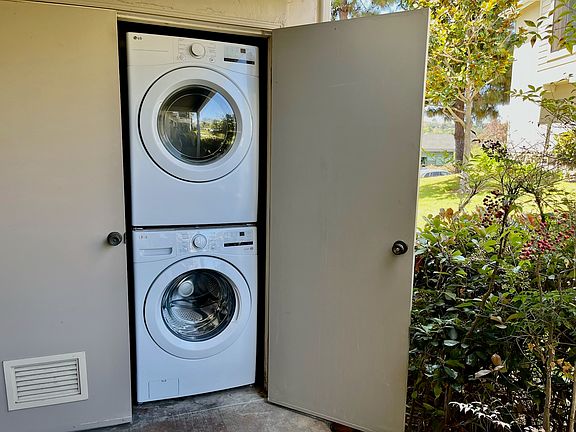 Washer/Drier in Patio Closet