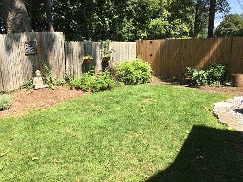 backyard has a patio