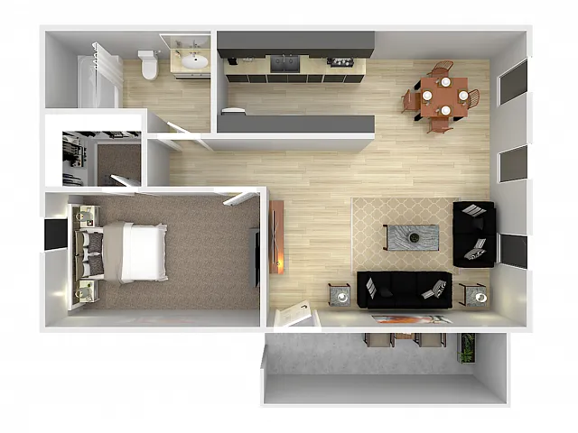 Floor plan 1 BED 1 BATH