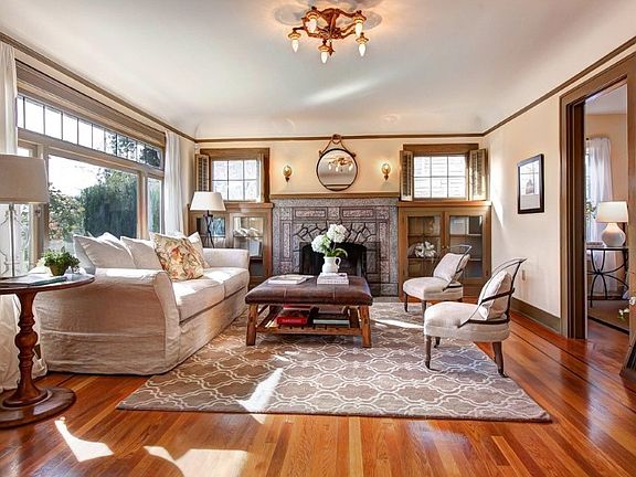 Light filled living room with classic finishes.
