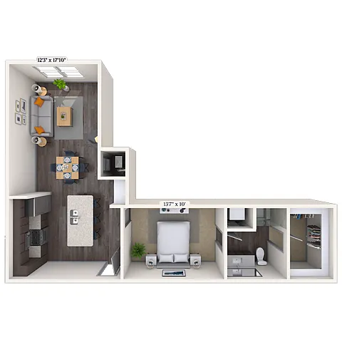 Floor plan Traditional 1x1 748 SF-FP