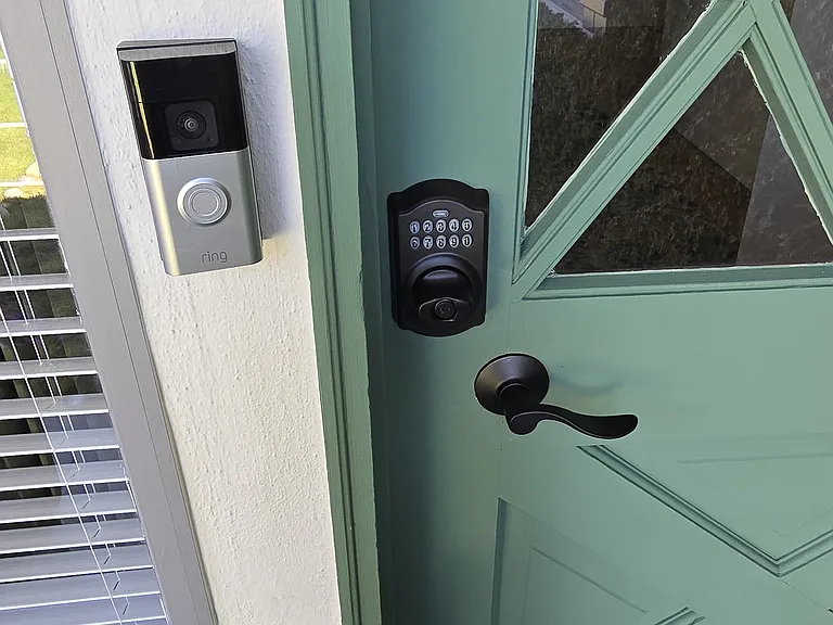 Ring Doorbell and Keyless Entry Deadbolt.
