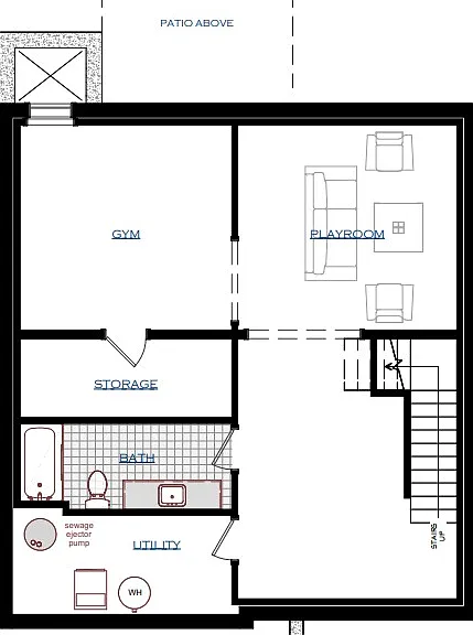 Floor Plans Finished Lower Level Left Side Unit