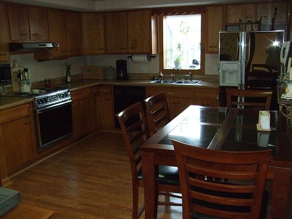 Kitchen with garden window.